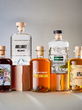 Alternative view of Transparent Round Empty Super Flint Glass Liquor Bottle