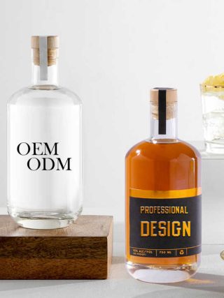 Transparent Round Empty Super Flint Glass Liquor Bottle