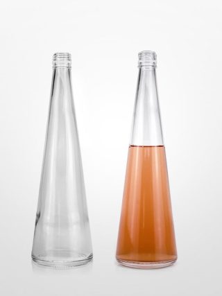 Premium Tapered Crystal Glass Juice Bottles with Screw Cap