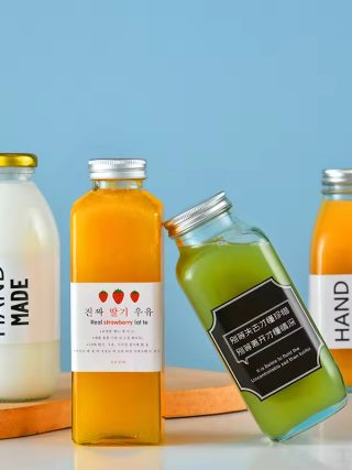 Wholesale 250ml 350ml 500ml Juice Square Glass Bottle With Lids - Image 4
