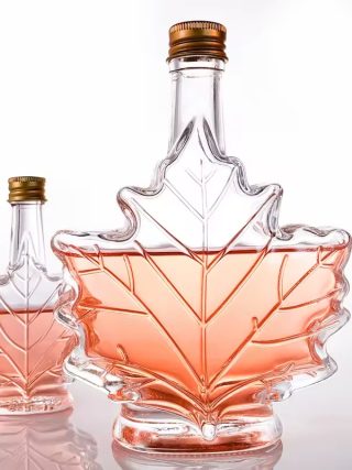 Alternative view of 50ml 100ml 250ml Maple Leaf Glass Bottle Shaped Bottle Liquor Bottle