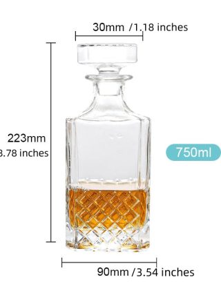 750ml Glass Liquor Bottles with Embossed Logo BC365 - Image 3