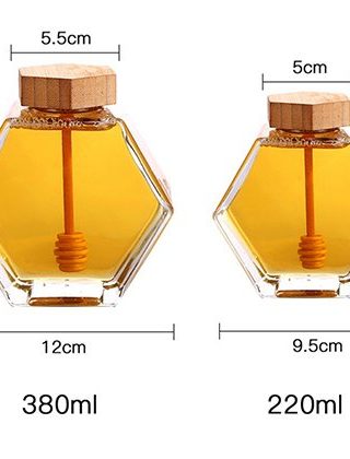 Hexagon Glass Jars for Honey, Lead-Free and Safe - Image 6