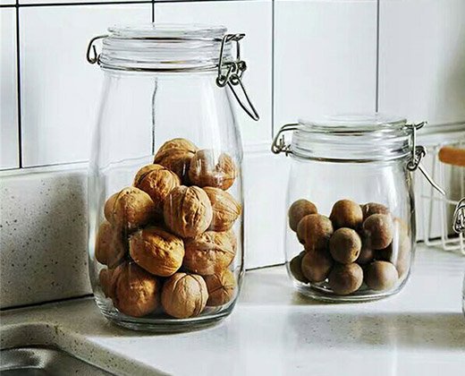 Alternative view of Lead-Free Glass Storage Containers with Stainless Steel Lid